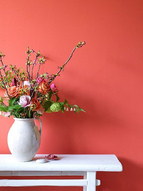 Use Living Coral color on walls