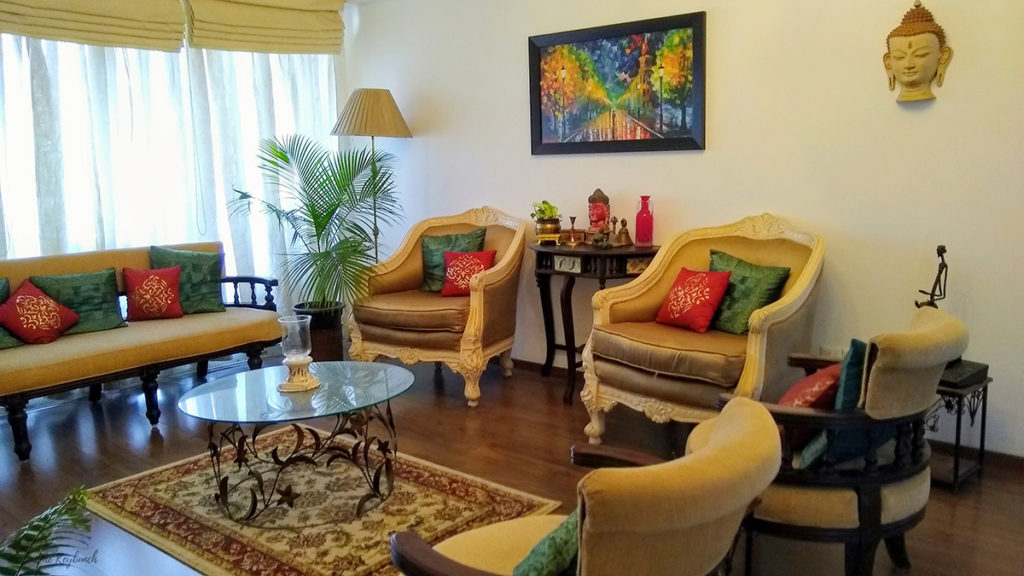 Jayashree Rajan's garden apartment tour on The Keybunch: living room