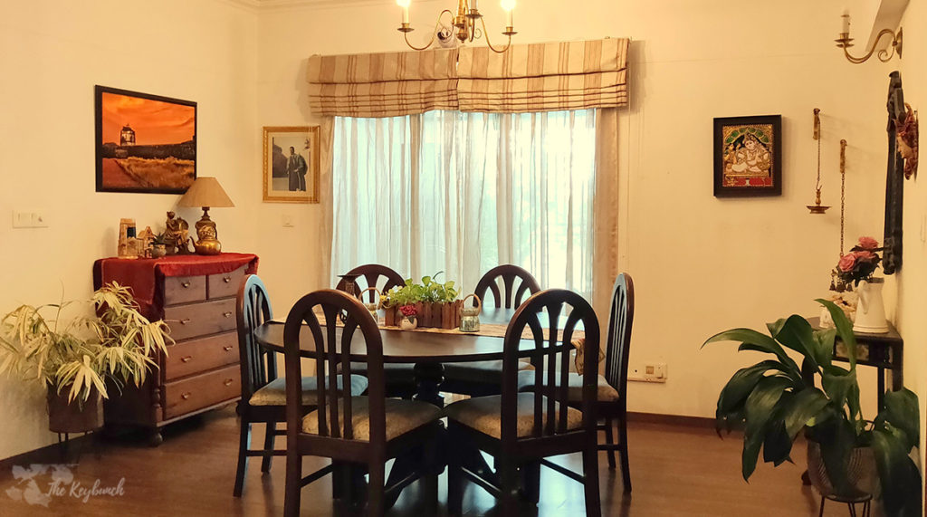 Jayashree Rajan's garden apartment tour on The Keybunch: Dining room