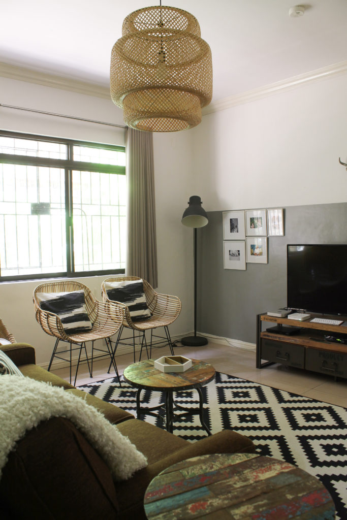 Home Tour with Kaho of Chuzai Living - the rattan chair and chandelier at family room