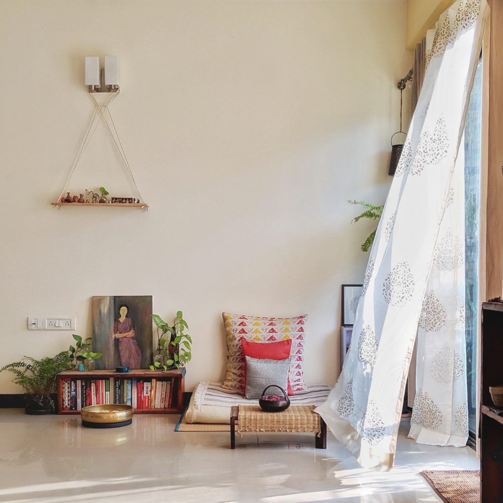 Jayati and Manali share their home tour as the science home décor - the study corner decorated with books, green plants and mandala frame