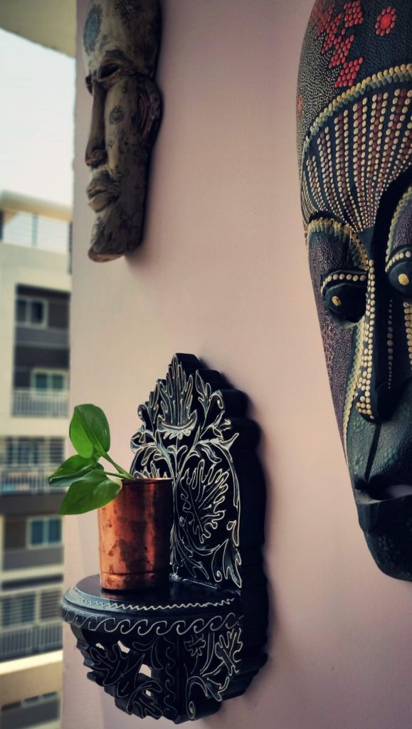 Home style Tour with Rajni in Hyderabad: the copper planter hanging on the wall