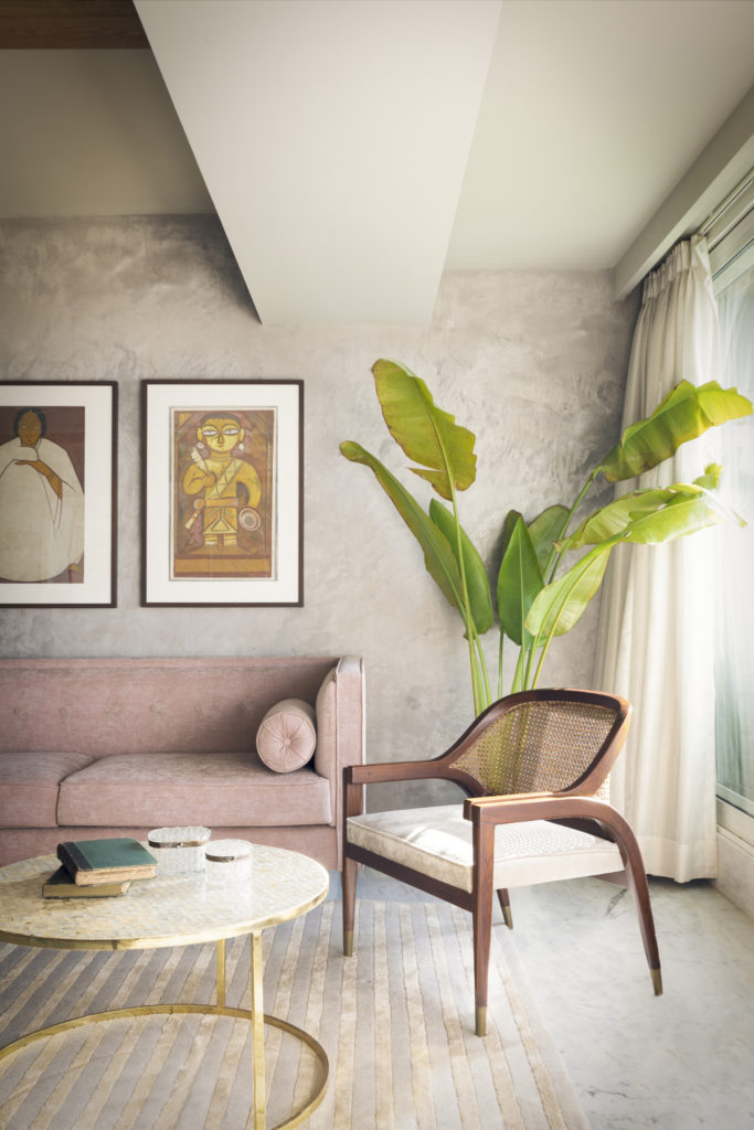 Home Renovation Story | Mohamedi & Durriya Sham's Aesthetic Mumbai Home - Traveler palm plant decorated at the corner of the living room