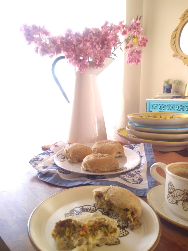 A beautiful savoury stuffed bun recipe