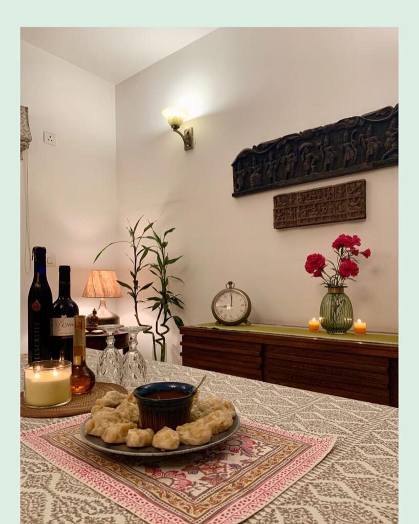 momos, dining table, Anuradha Singh home tour, thekeybunch