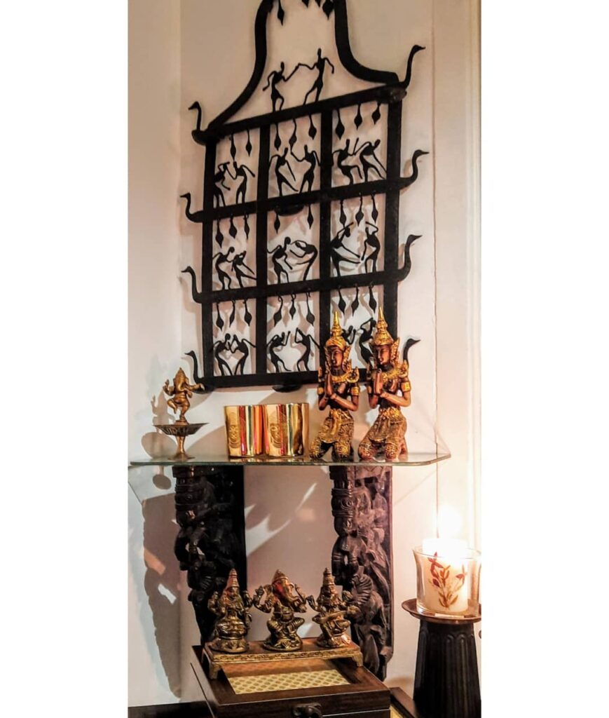 Antique wall decor and vintages at the corner of the room | Upasana Talukdar home tour | thekeybunch decor