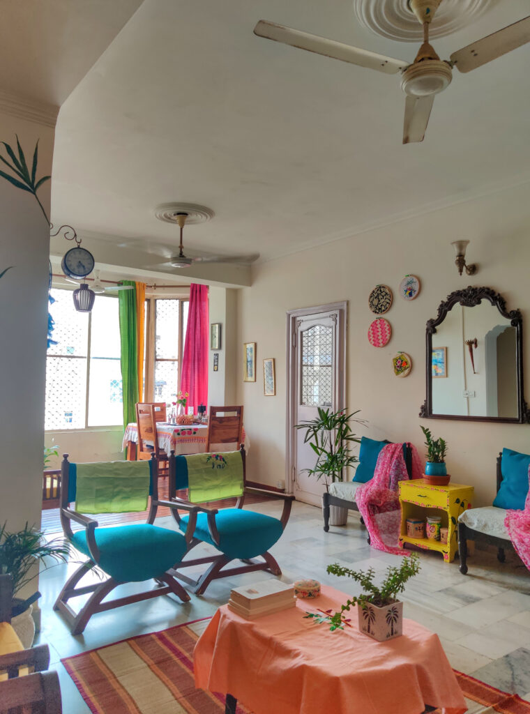Energetic and colorful living room decor | Dharitri home tour | thekeybunch decor