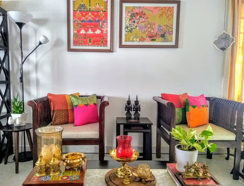 Energetic and colorful living room design ideas | Upasana Talukdar home tour | thekeybunch decor