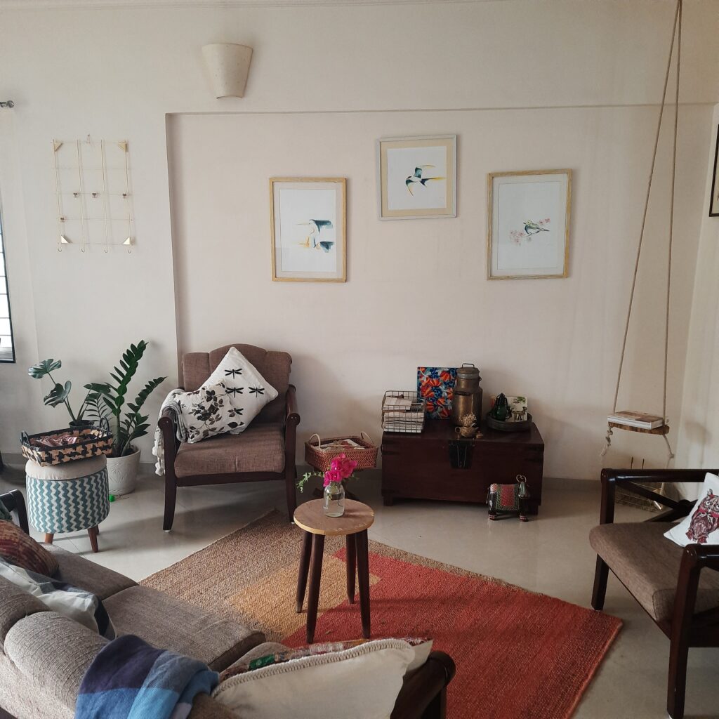 Eclectic modern and old items in this living room are definitely a decor trends 2021 for Indian homes | Thekeybunch decor blog