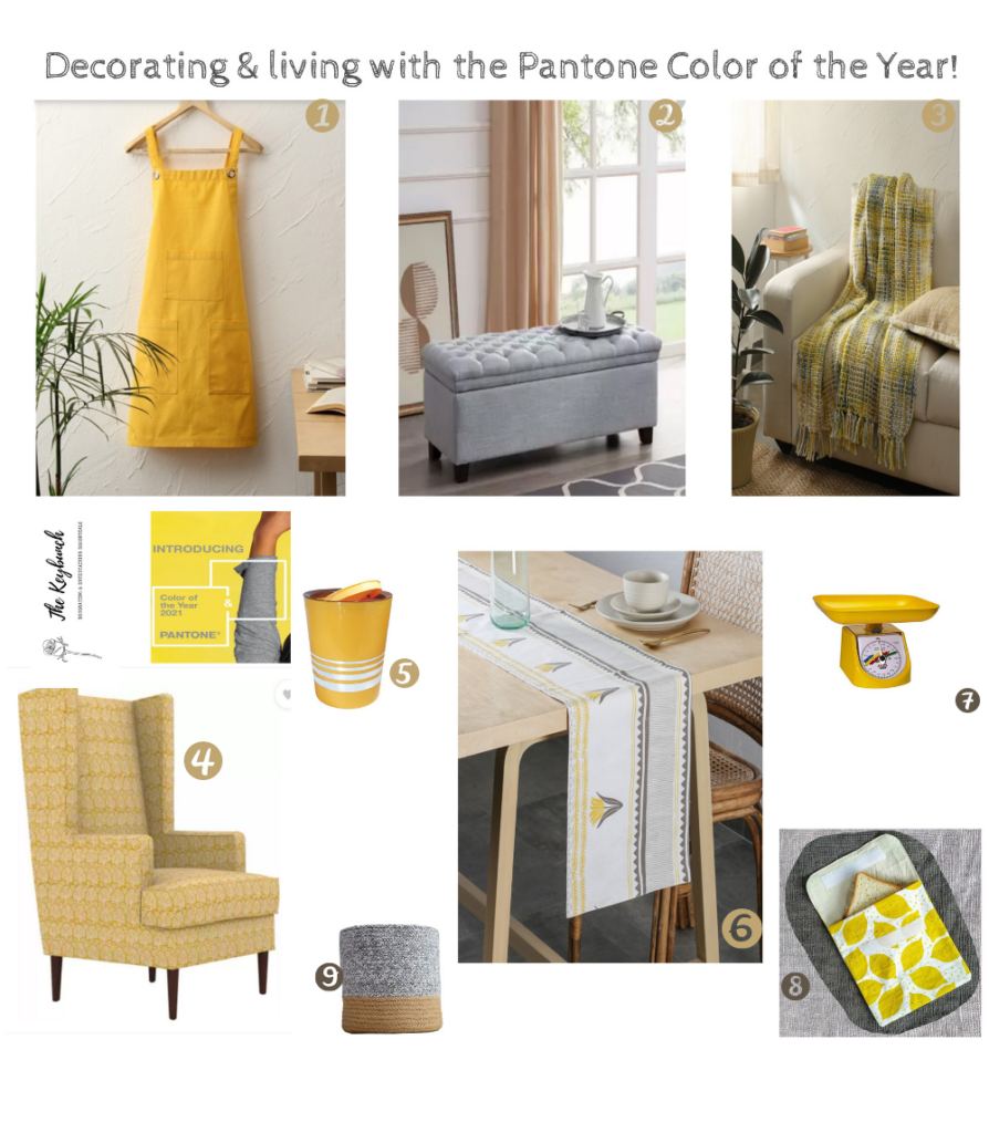 Illumnating Yellow accents against Ultimate Gray counters or vice versa will look lovely in these colours - Pantone® COTY21 theKeybunch decor blog