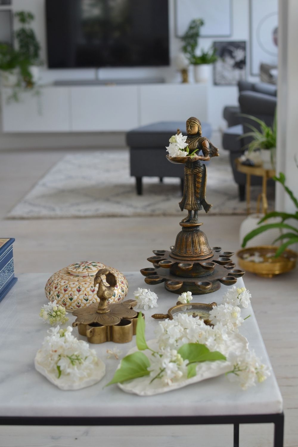 The centerpiece decor ideas for living room table | Naina's Scandi-Indian minimal home