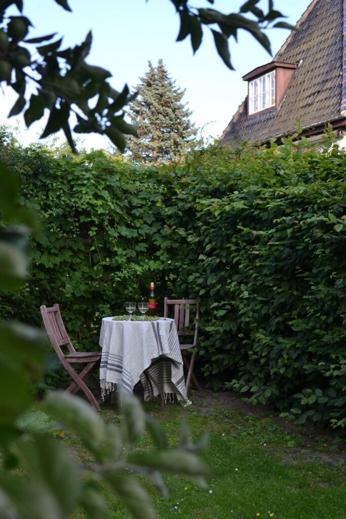 Backyard garden furniture with lush greenery | Naina's Scandi-Minimalist Home with Indian Accents