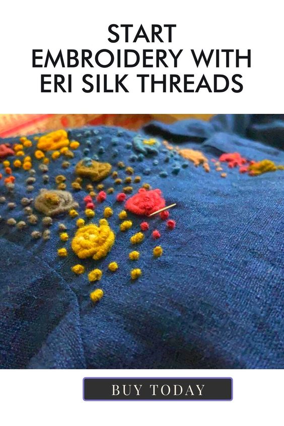 embroidery using eri silk threads | 6 Tapestry DIYs on Muezart's home-use loom