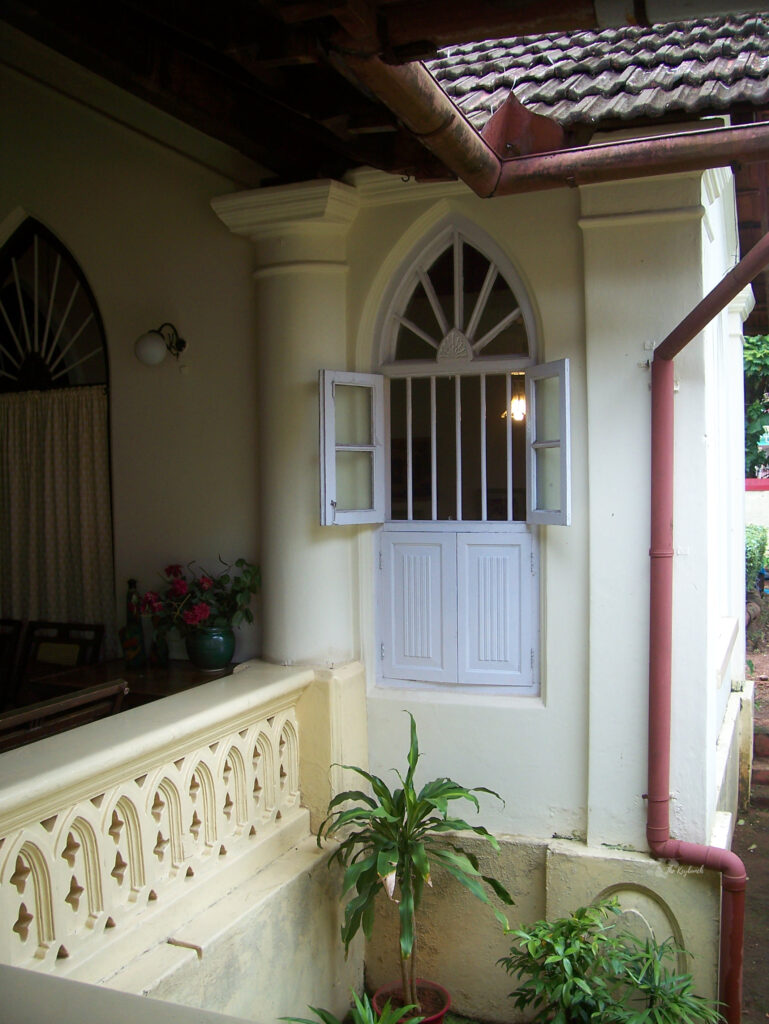 The open cathedral window in white | Belmont House in Mangalore, India | TheKeybunch decor blog