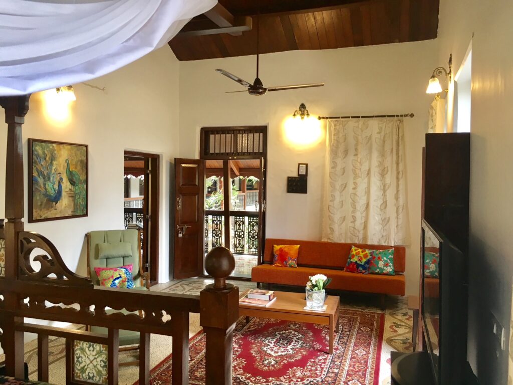 Villa Rashmi - A Heritage Gem in Mumbai | Inside view of the private living area in the villa | TheKeybunch decor blog