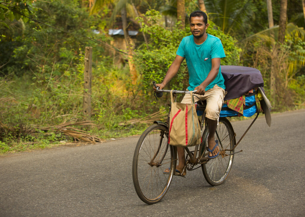 Betalbatim in Goa, India | Julio the paodar (bread-seller) on his bicycle, alert the villagers about his arrival | TheKeybunch decor blog