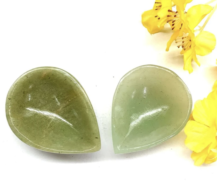 Diwali lighting options | Green aventurine crystal diyas for diwali decoration by Crystals by PC