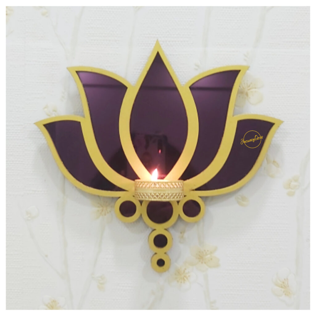 Diwali lighting options | The wall sconce Lotus diyas by Prajktta Rohekr