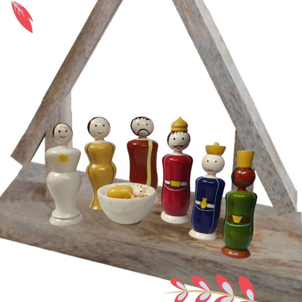 Christmas products from thekeybunch store | Etikoppaka Nativity Set Made by traditional etikoppaka artisans