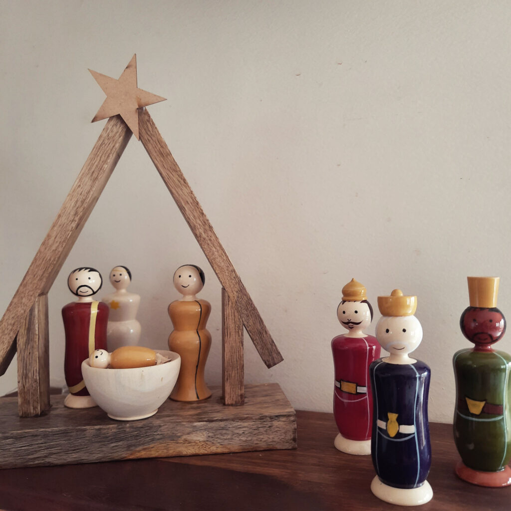 Etikoppaka Nativity Set made by traditional etikoppaka artisans