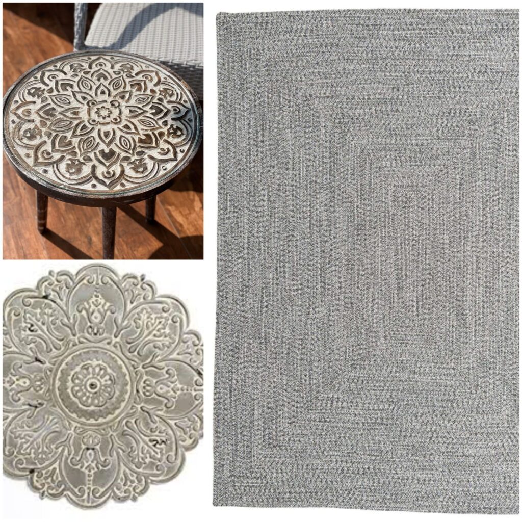 Spring decor and Products | Wooden collapsible stool, ecofriendly PET woven rug, and gorgeous wall panels