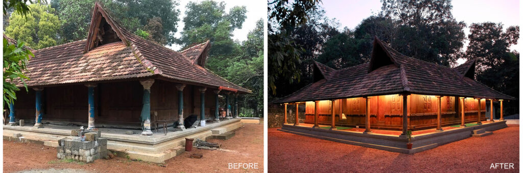 Old Traditional Kerala Home, Revived by Benny Kuriakose | Before and after of Panicker House a 100-year old traditional Kerala home