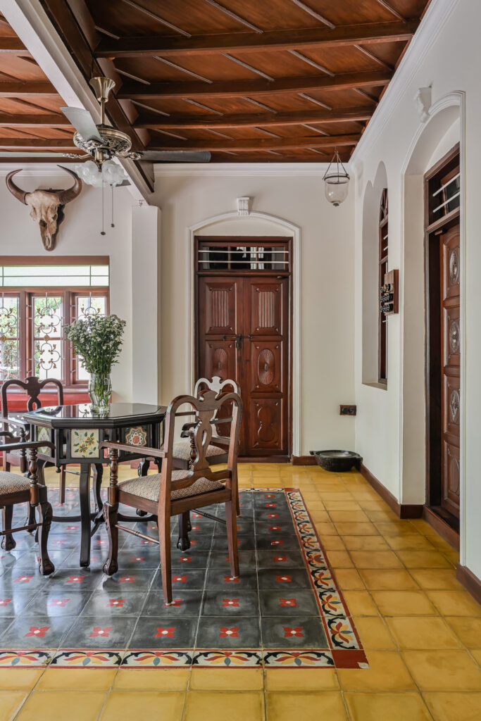 Raja’s Cottage - A traditional Mangalore home with a Chettinad Flavour | window detail antique furniture