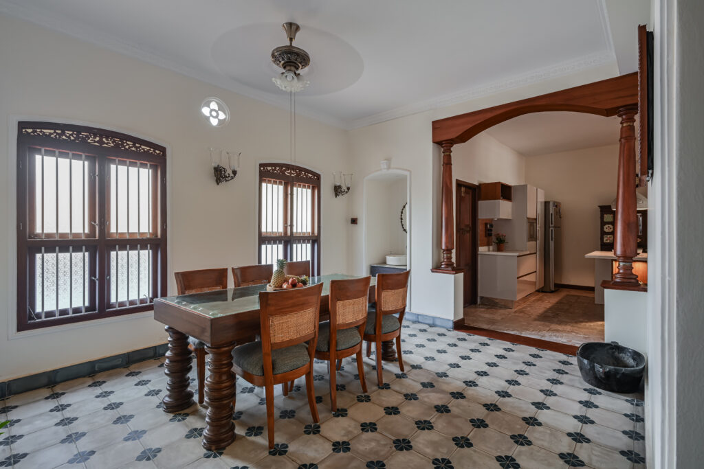 Raja’s Cottage - A traditional Mangalore home with a Chettinad Flavour | dining room long shot 