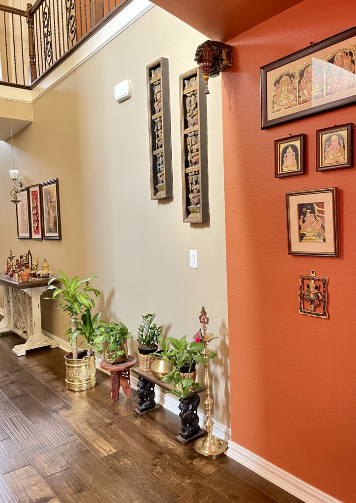 Home tour of Meena Harish | A distinct sub-area, with the paint colours and art work