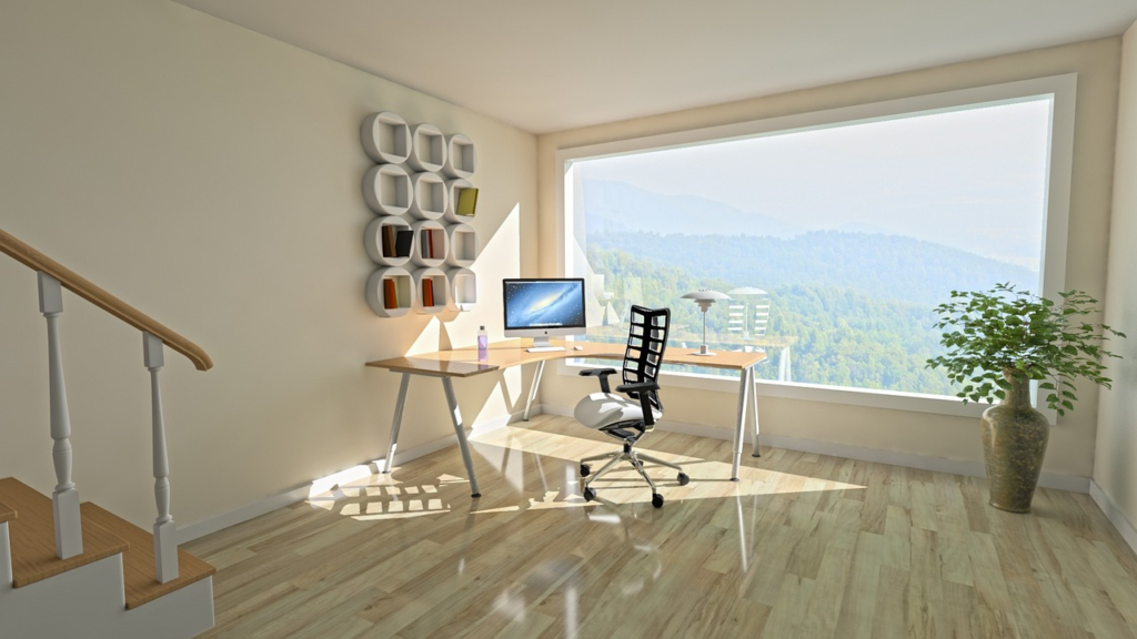 Home office near a window | Home renovation idea