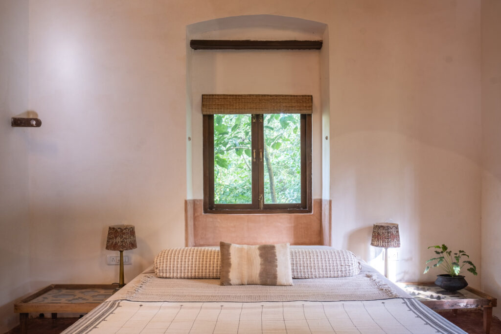 Antique wooden bed with two side table | Heritage home in Parra