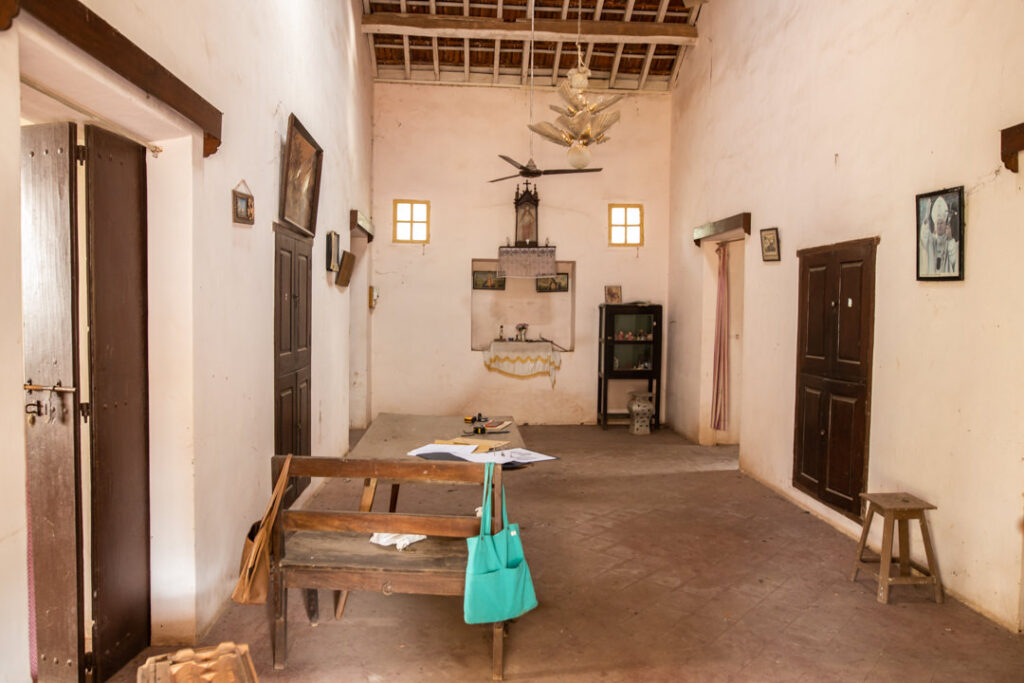 The old altar in the original home, in its traditional spot | Heritage home in Parra