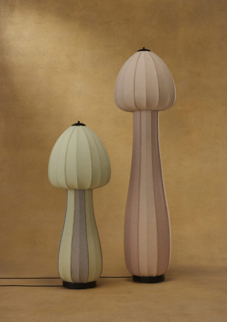 Mushroom lamp made of fabric and metal | Priyam Doshi, Designer and Founder of Name Place Animal Thing