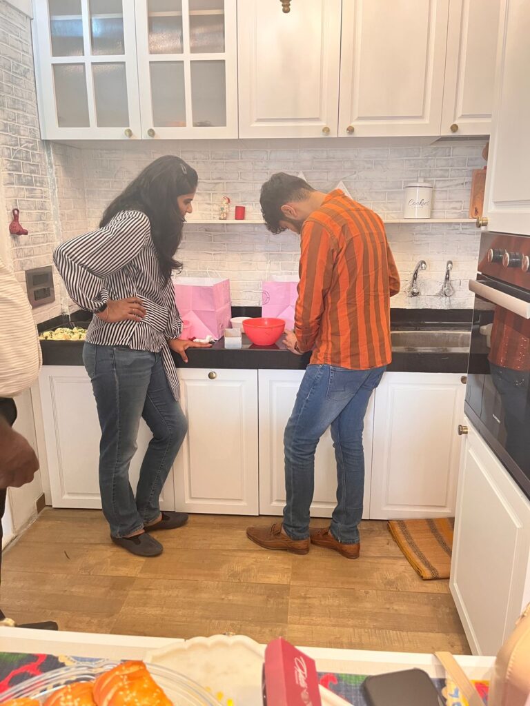 Cordon bleu chef Shariq Jafrani baking in our kitchen.