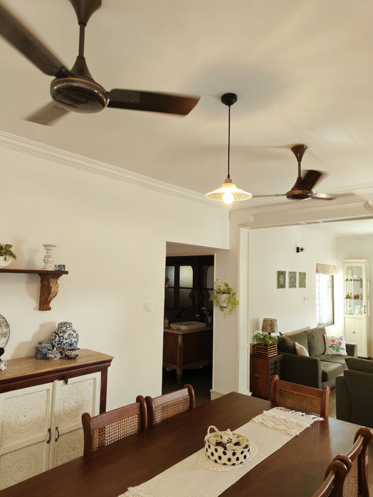 The half-door in the dining area leads to the kitchen | Girija home tour in Kochi