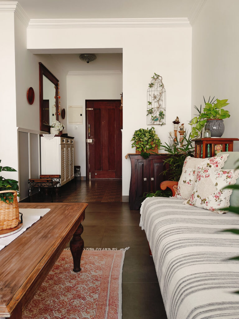 The entryway leads to the living room | Girija home tour in Kochi