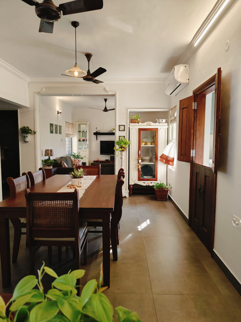 The dining room area | Girija home tour in Kochi